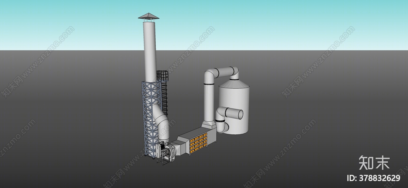 现代风格烟囱SU模型下载【ID:378832629】