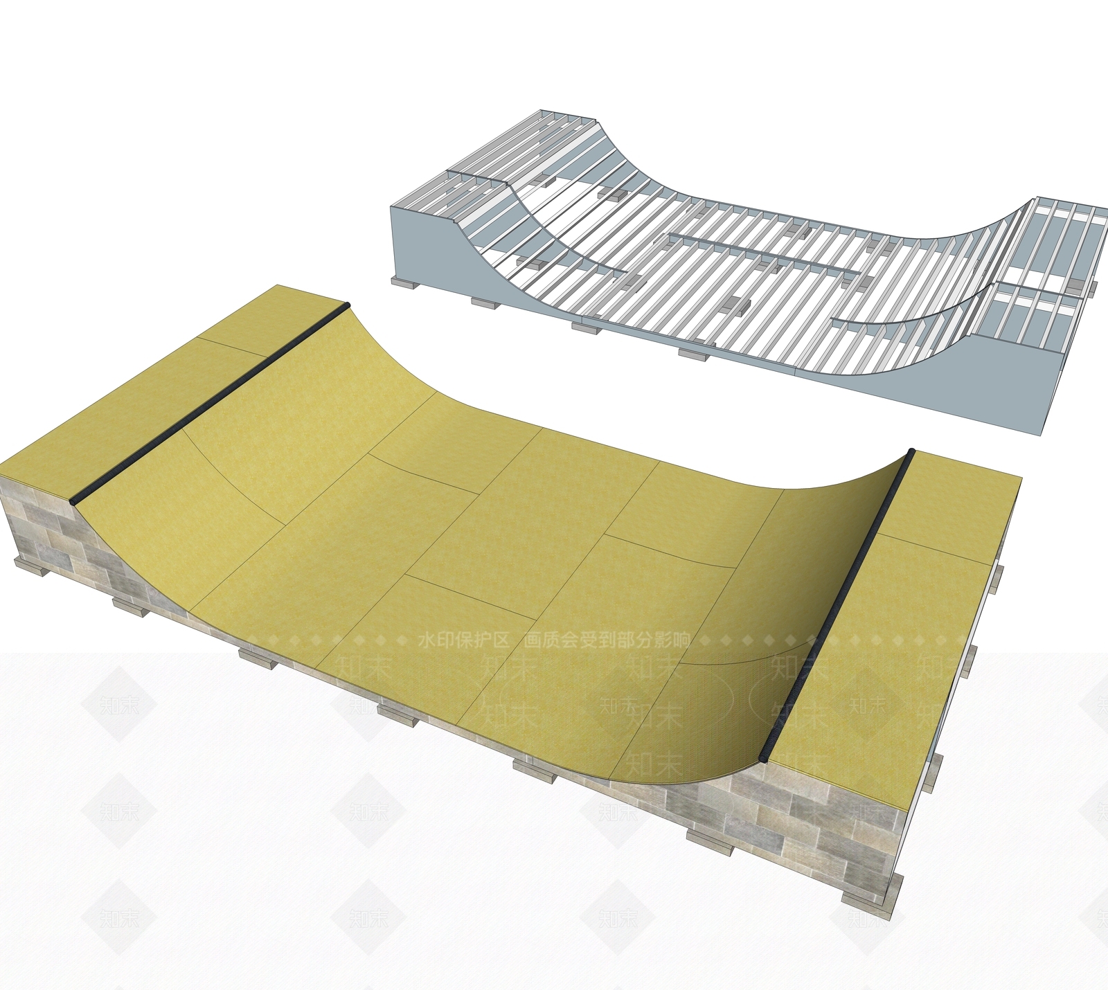 现代滑板场SU模型下载【ID:578836060】