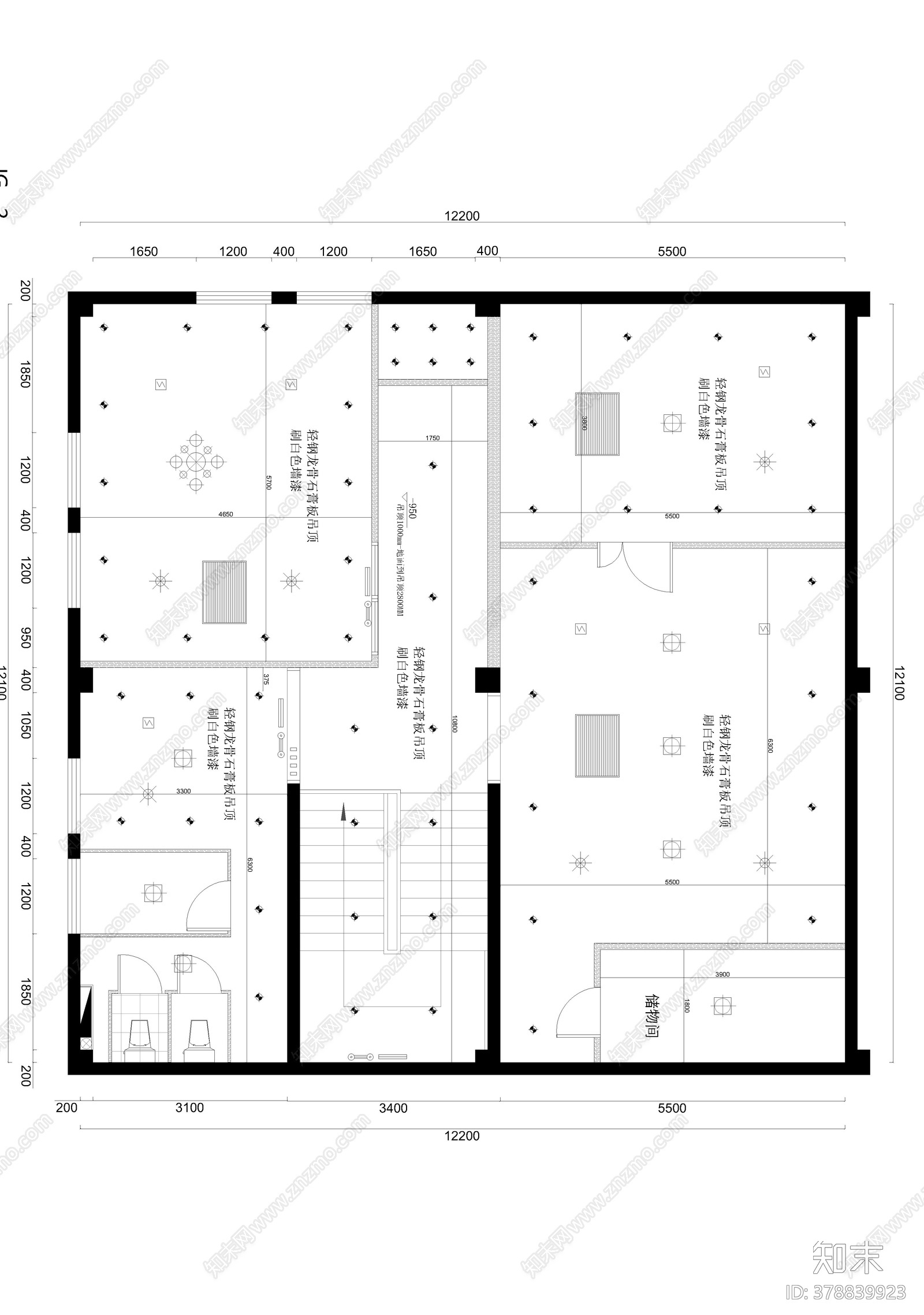 霍山石斛九仙尊仙草专卖店展厅室内装修设计方案cad施工图下载【ID:378839923】