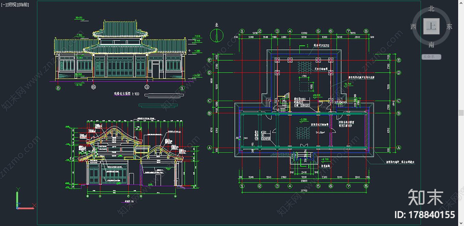 仿古建筑二施工图下载【ID:178840155】