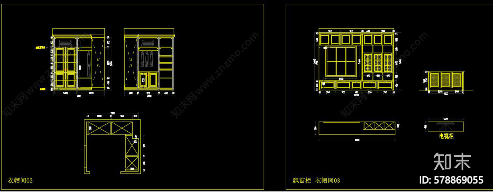 全屋定制家装展厅CADcad施工图下载【ID:578869055】