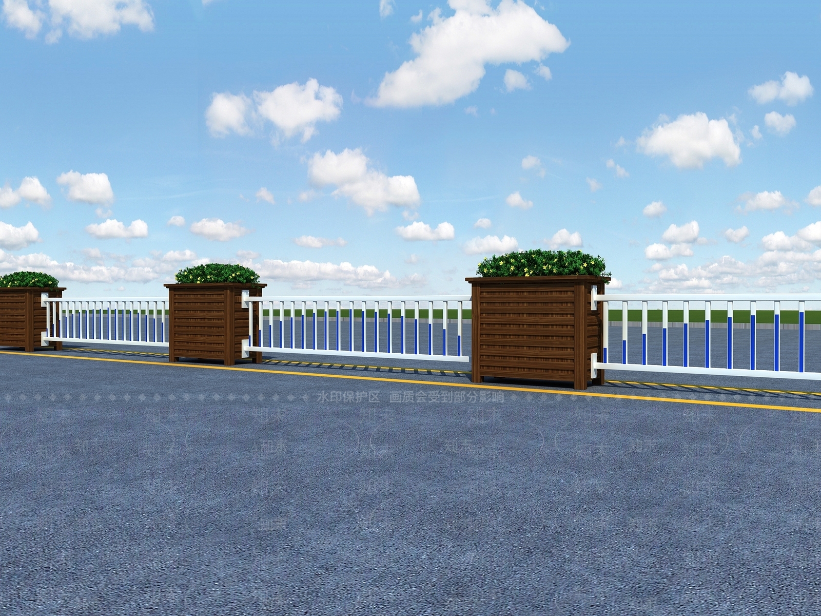 现代道路隔离带3D模型下载【ID:878869468】