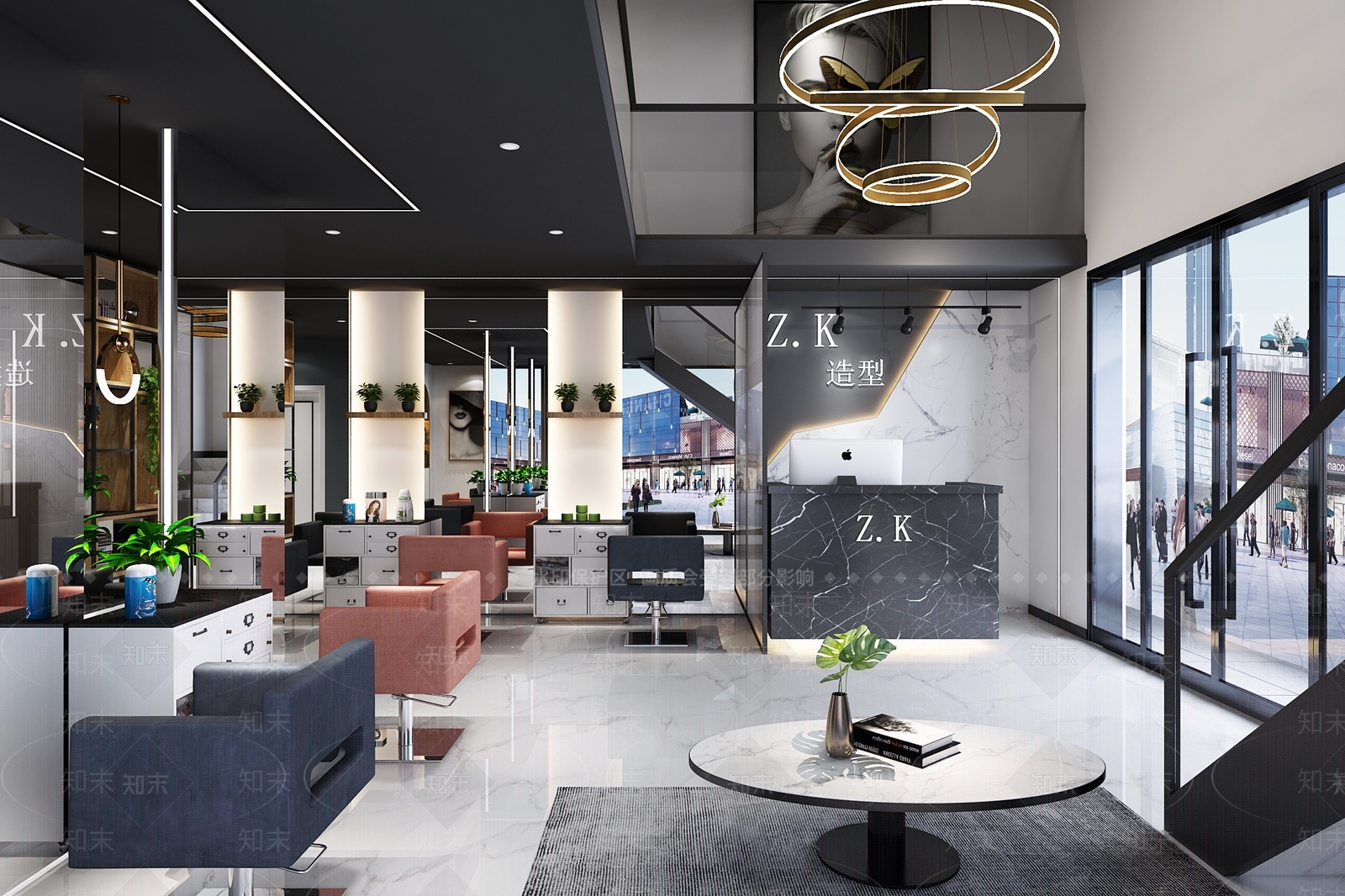 现代风格理发店3D模型下载【ID:378879407】