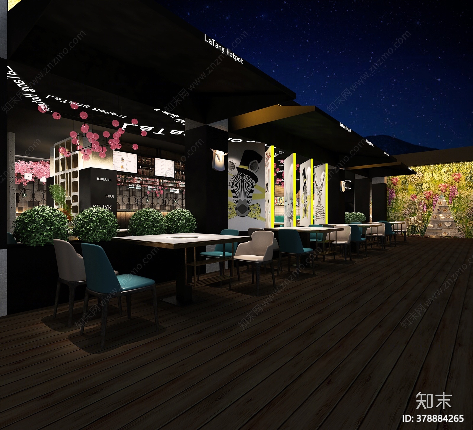 现代风格火锅店3D模型下载【ID:378884265】