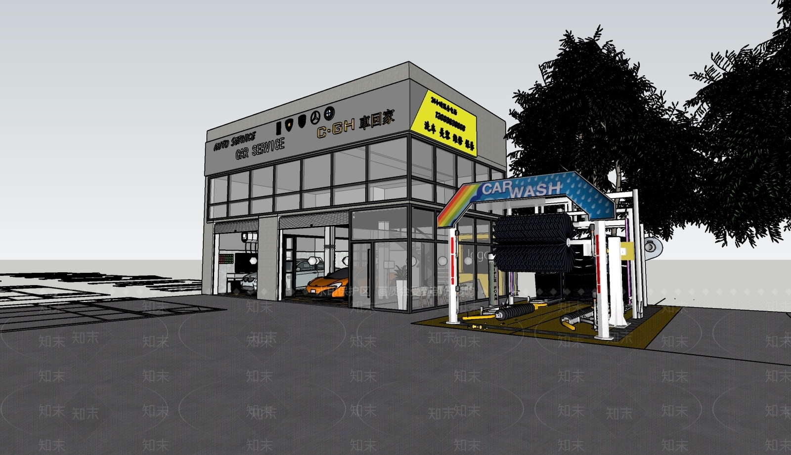 现代其他店铺SU模型下载【ID:378887222】
