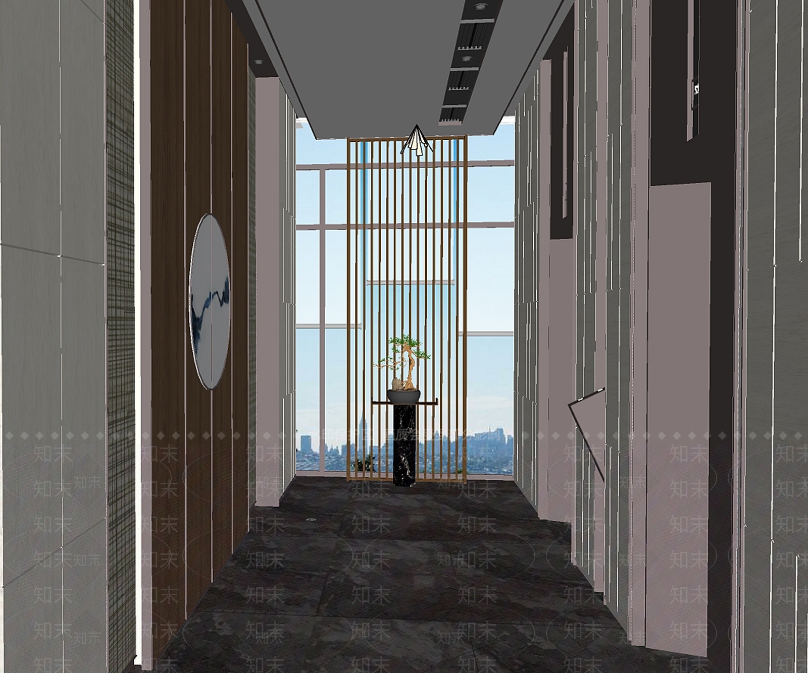 新中式其他公共空间SU模型下载【ID:878894583】
