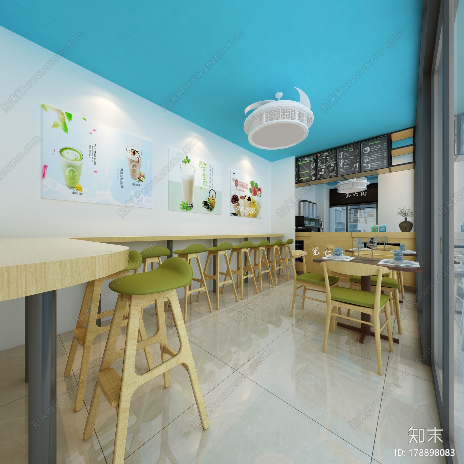 现代奶茶咖啡饮品店3D模型下载【ID:178898083】