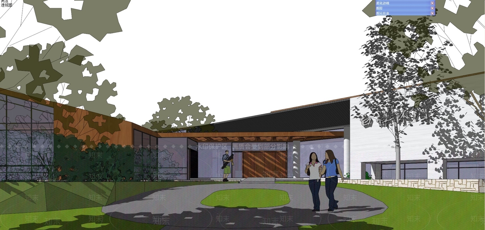 现代小公建SU模型下载【ID:378905757】