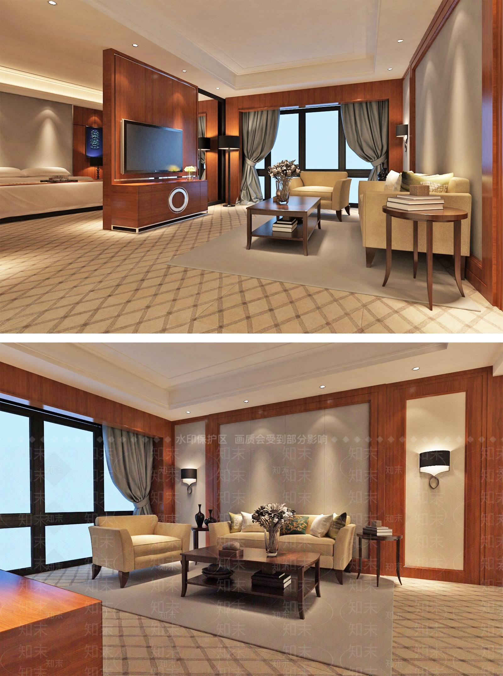 新中式民宿套房3D模型下载【ID:978908638】