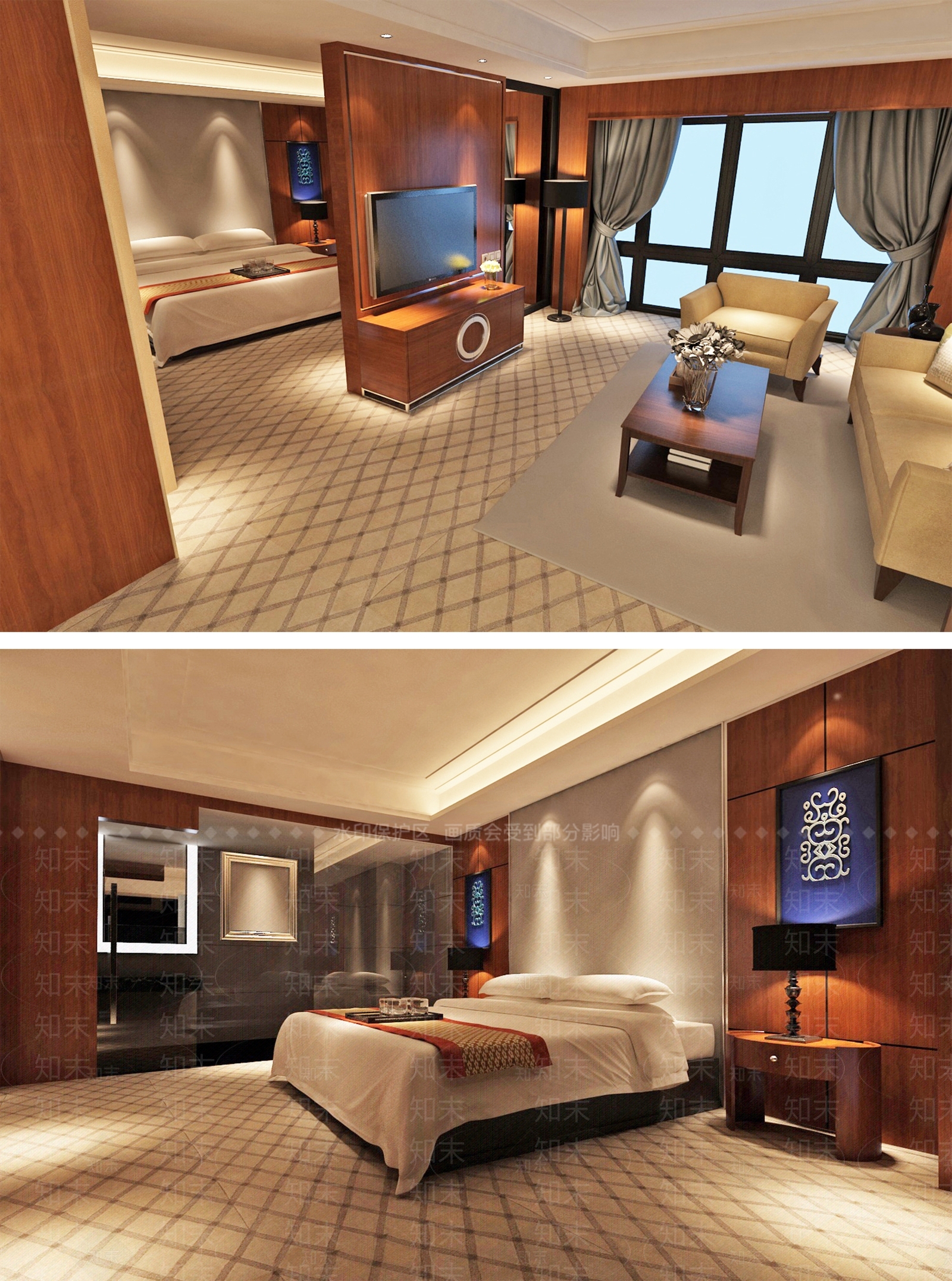 新中式民宿套房3D模型下载【ID:978908638】