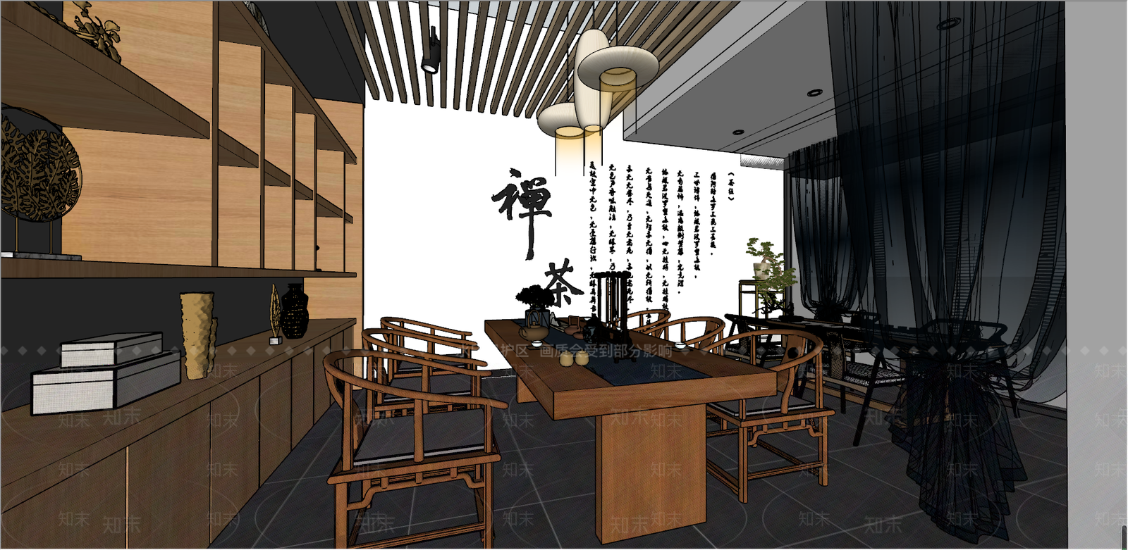 新中式风格烟酒茶叶SU模型下载【ID:378909225】