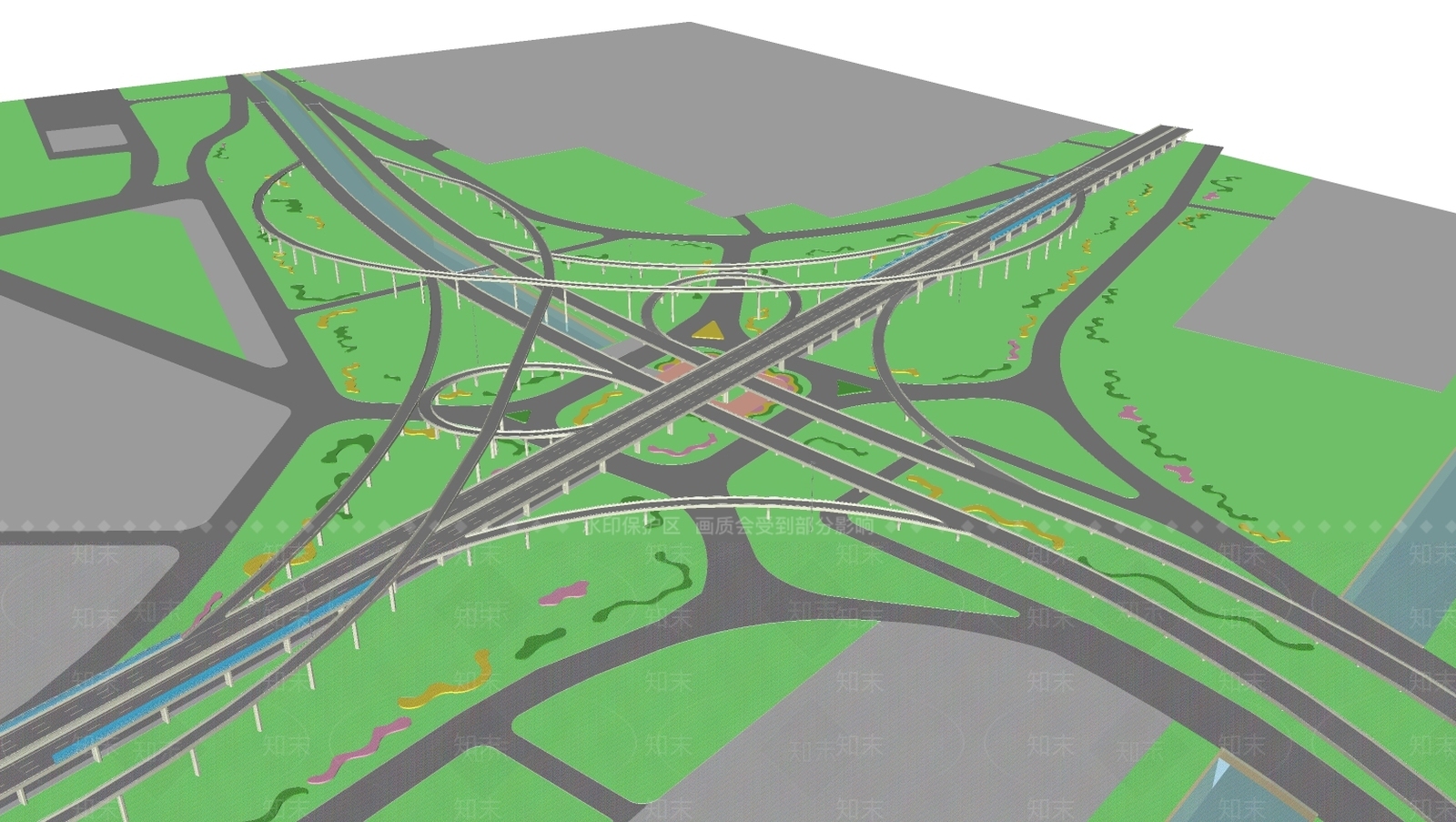 现代道路SU模型下载【ID:778929747】