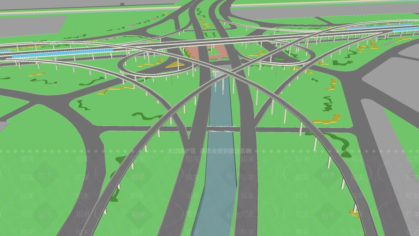 现代道路SU模型下载【ID:778929747】