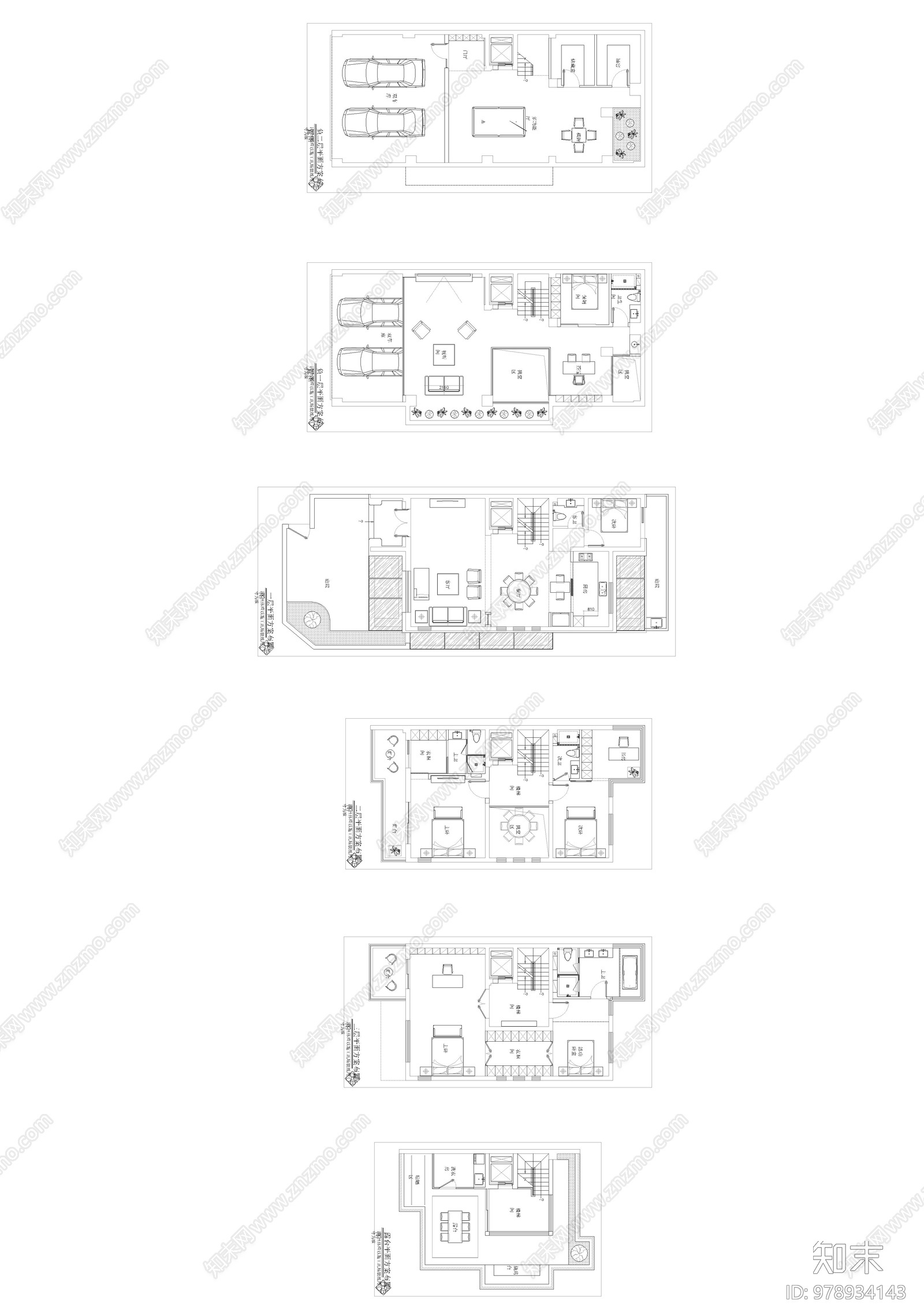 新中式别墅复式住宅设计方案CADcad施工图下载【ID:978934143】