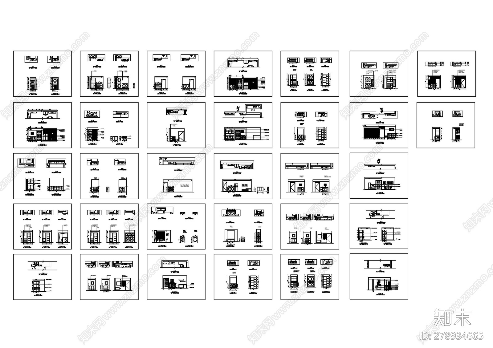 鞋柜平立面详图施工图下载【ID:278934665】