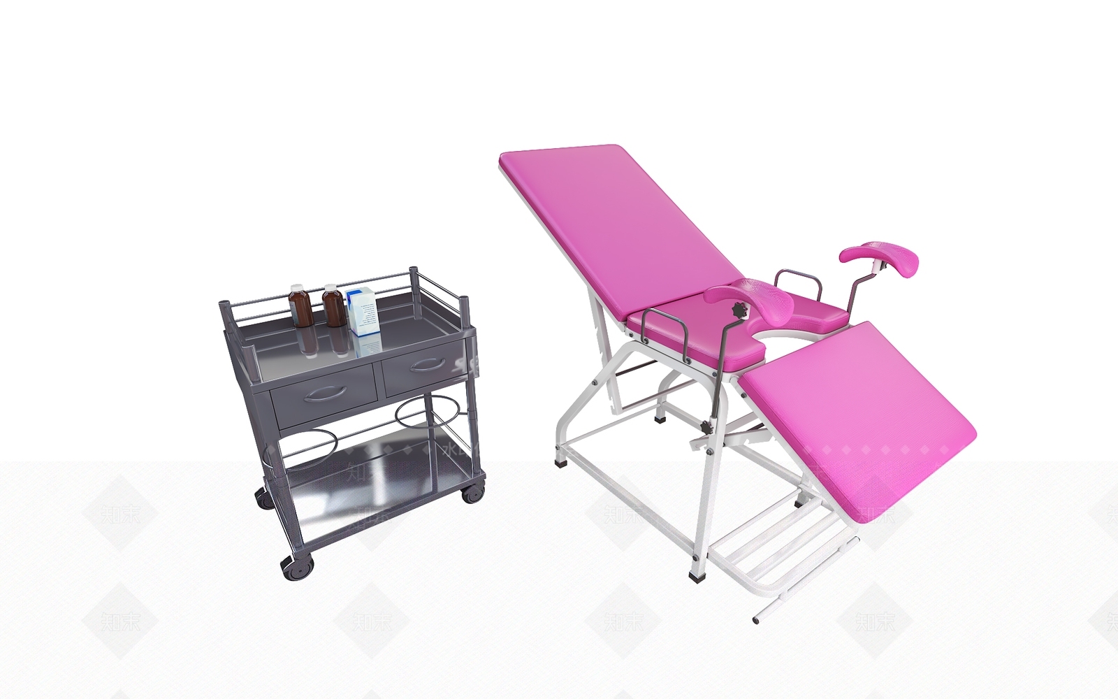 现代妇科检查床3D模型下载【ID:378937127】