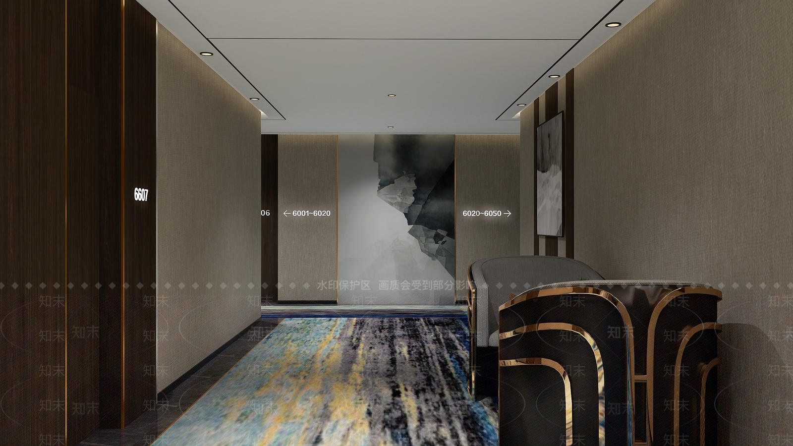 现代酒店空间SU模型下载【ID:979205499】