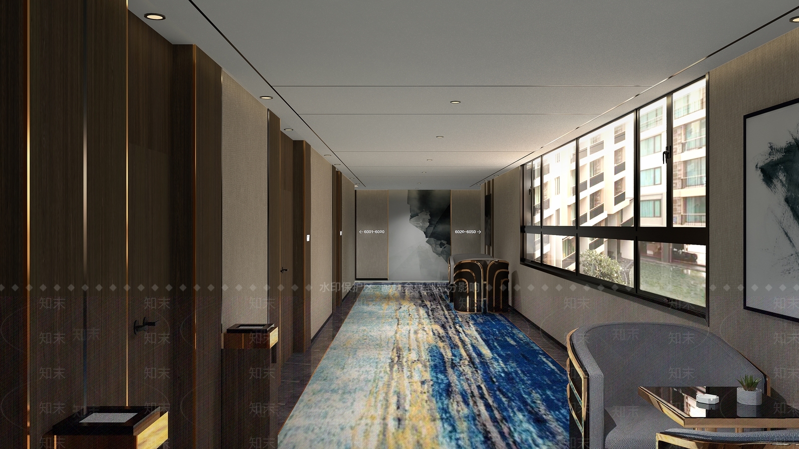 现代酒店空间SU模型下载【ID:979205499】