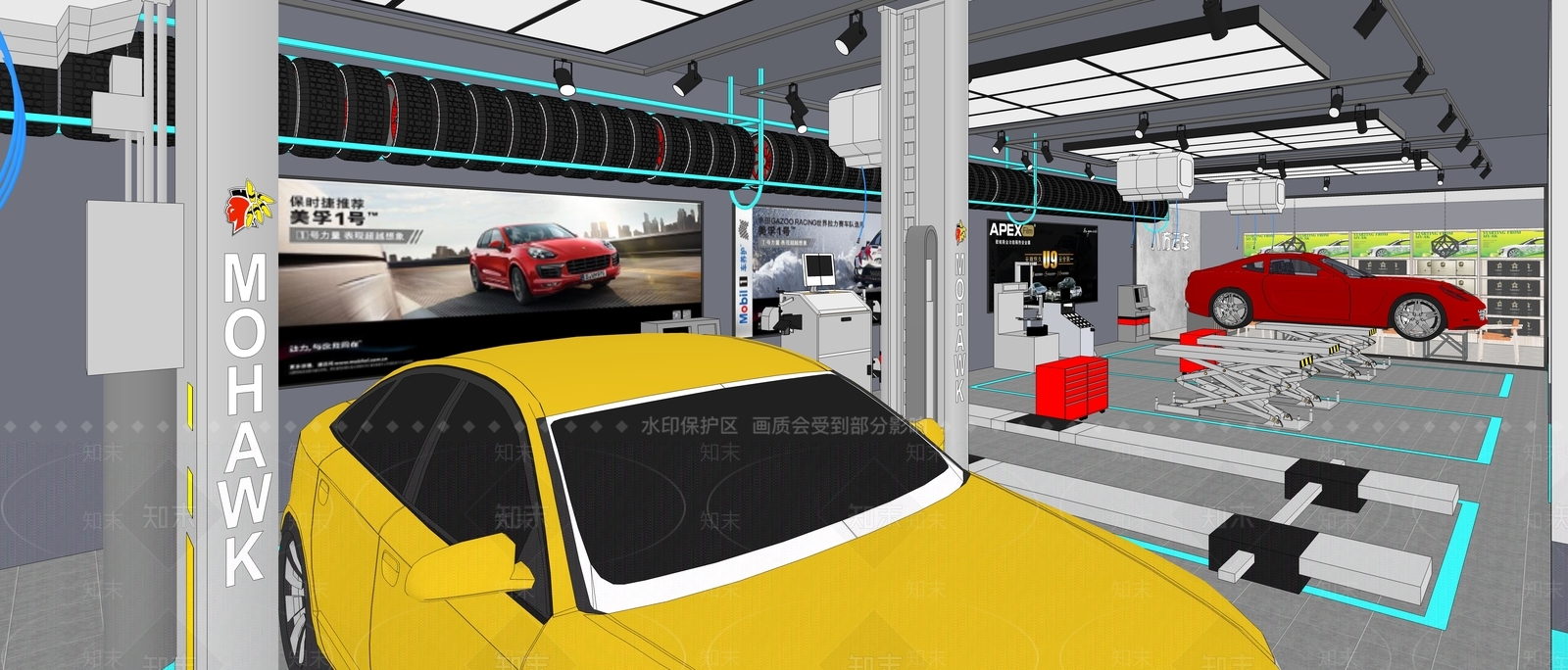 现代商业空间SU模型下载【ID:478983890】