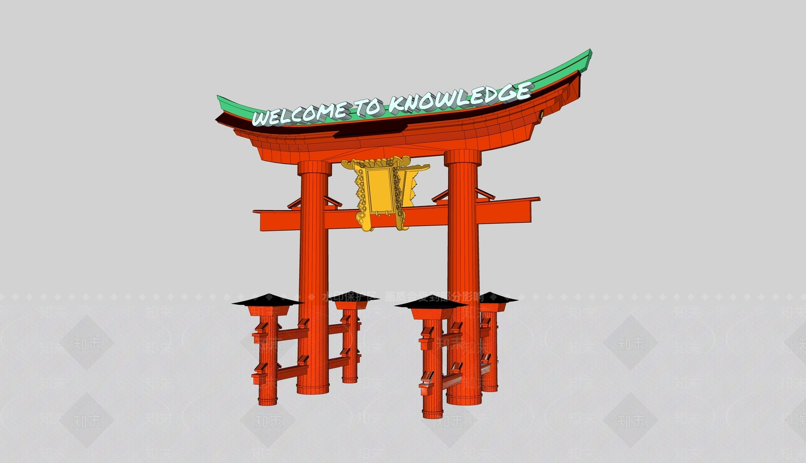 日式牌坊牌楼SU模型下载【ID:478987826】