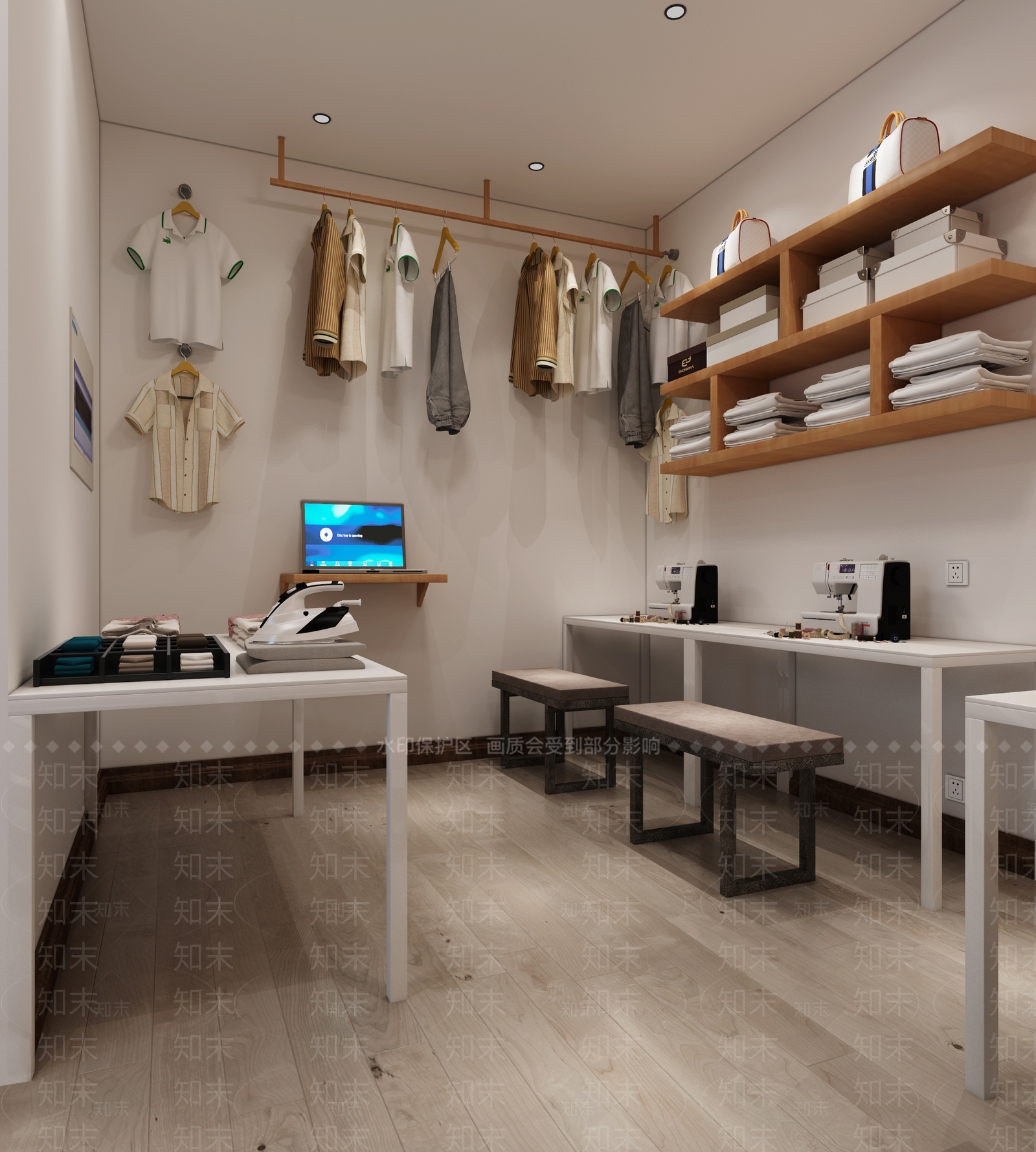 现代裁缝店3d模型下载【id:378990295】