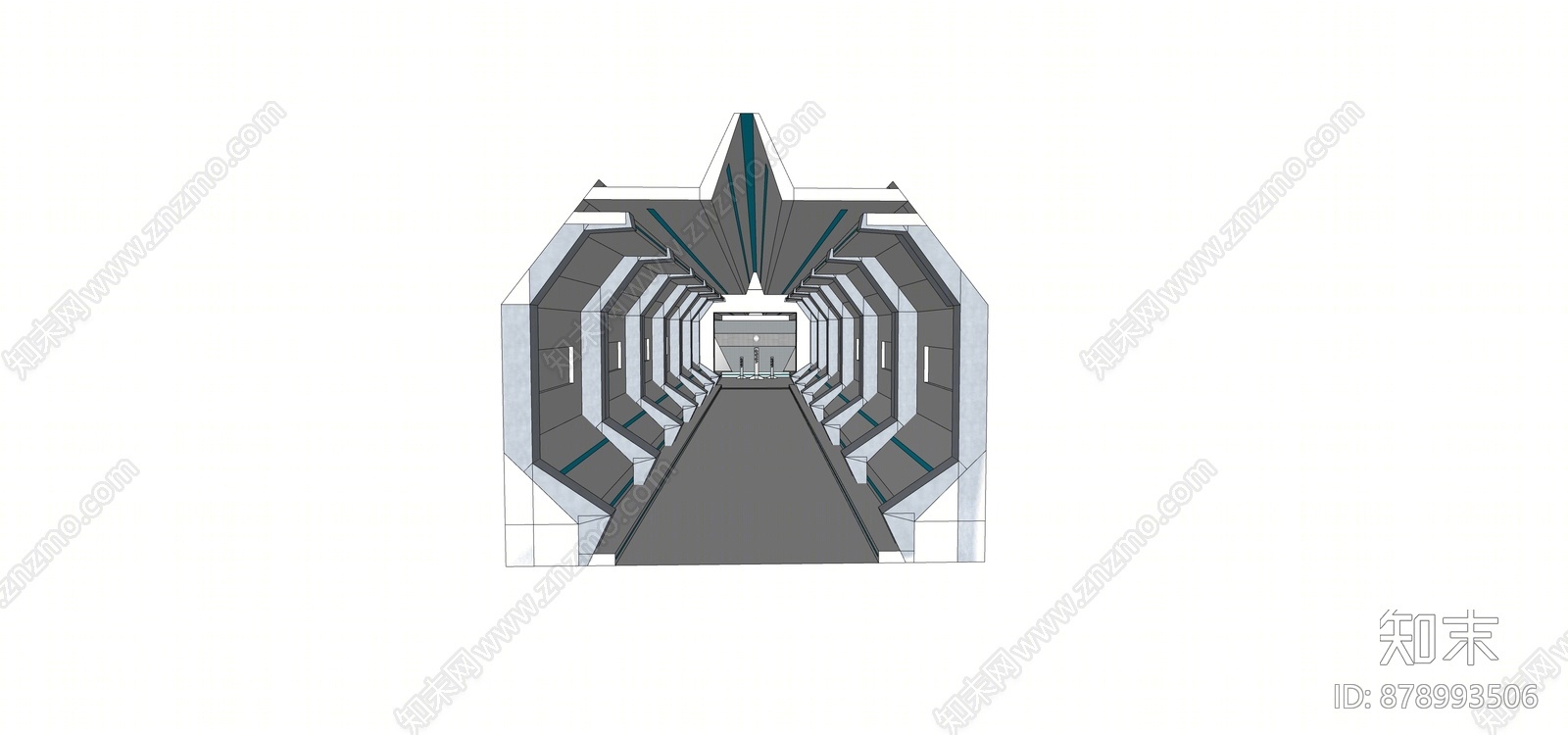 现代公共空间SU模型下载【ID:878993506】