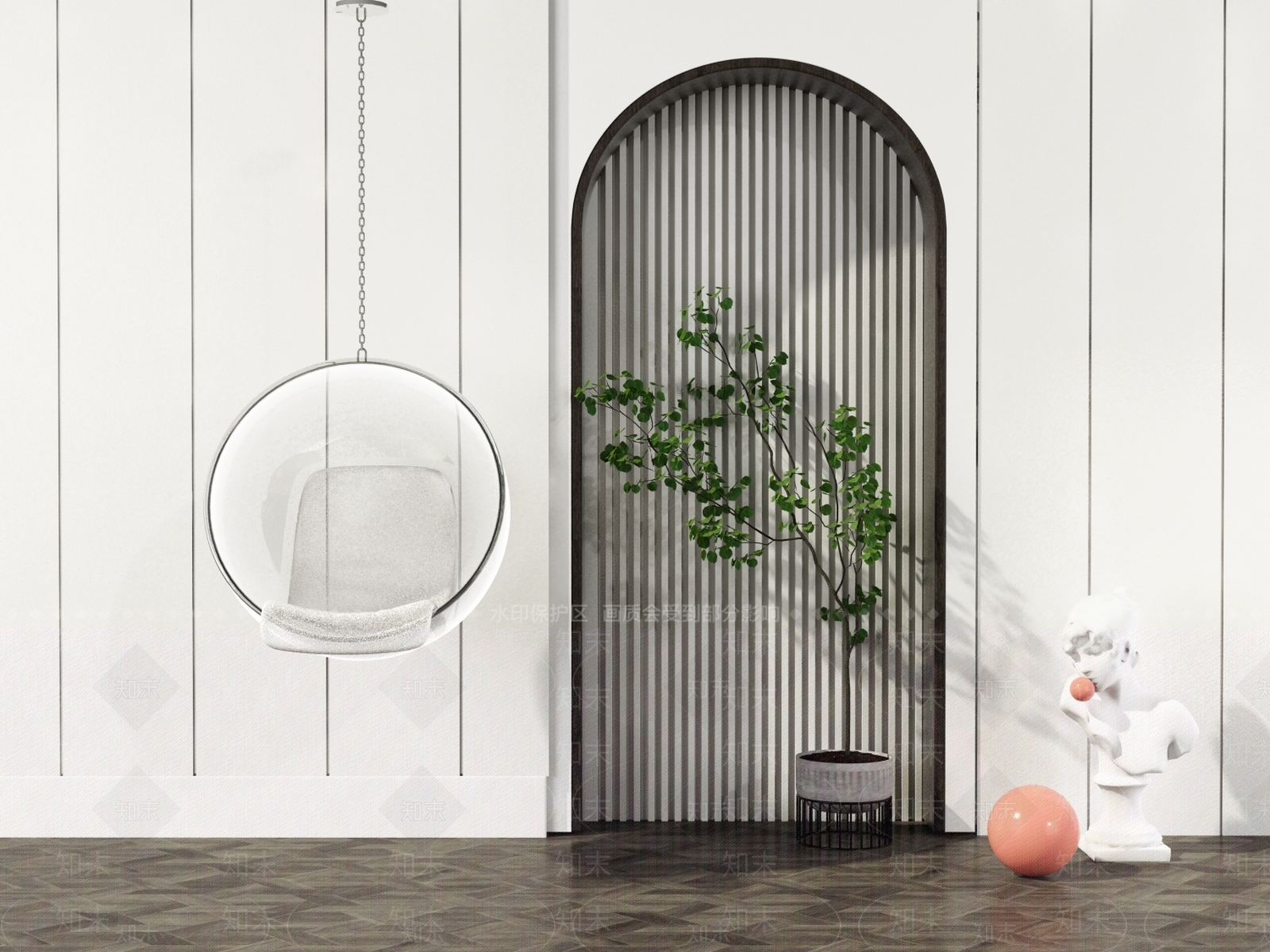 现代吊椅SU模型下载【ID:379016300】