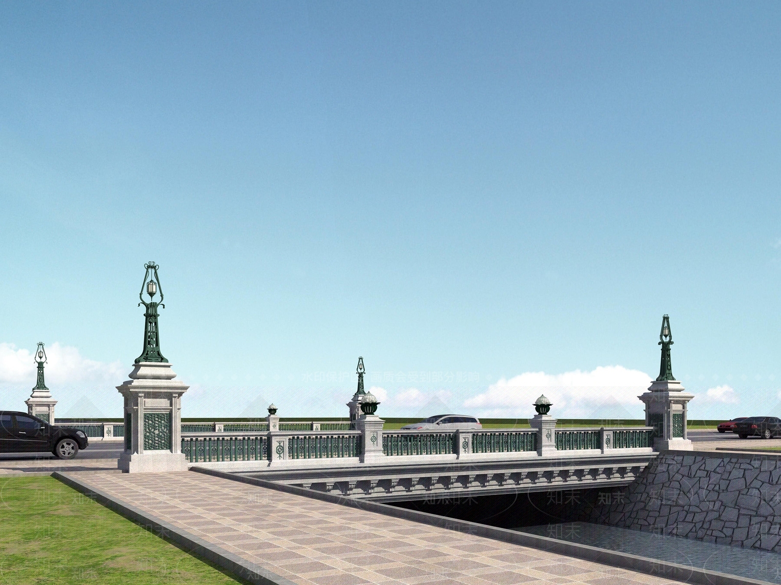 简欧跨河桥3D模型下载【ID:979024162】