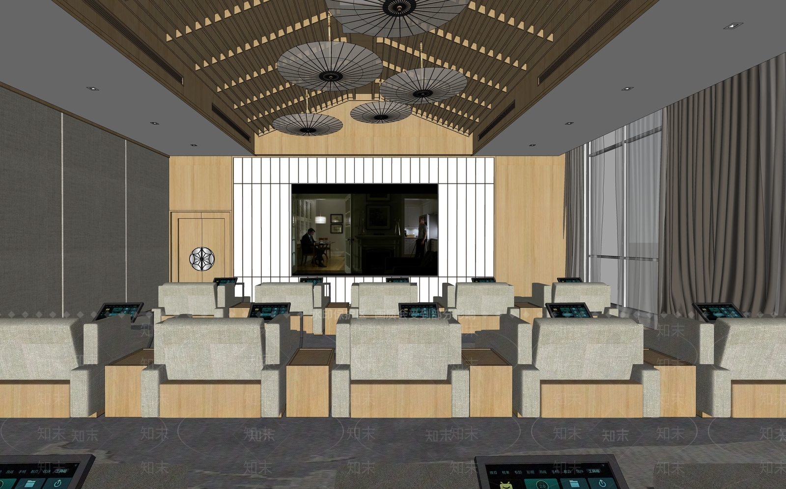 日式SPA会所SU模型下载【ID:779025688】