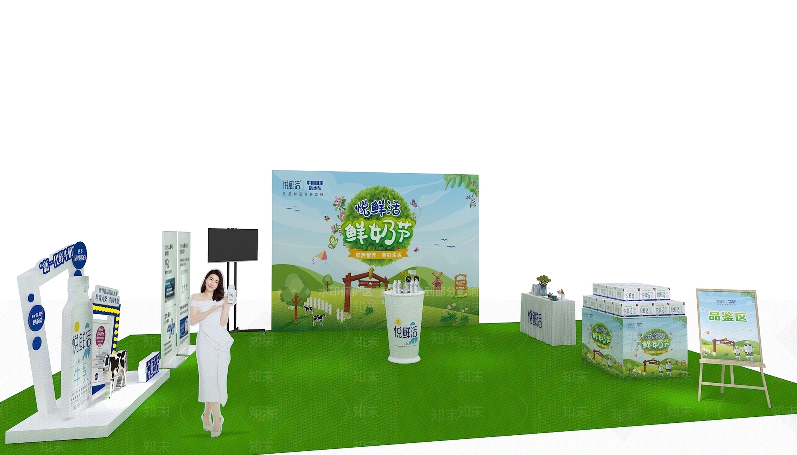 现代超市展区3D模型下载【ID:579036309】