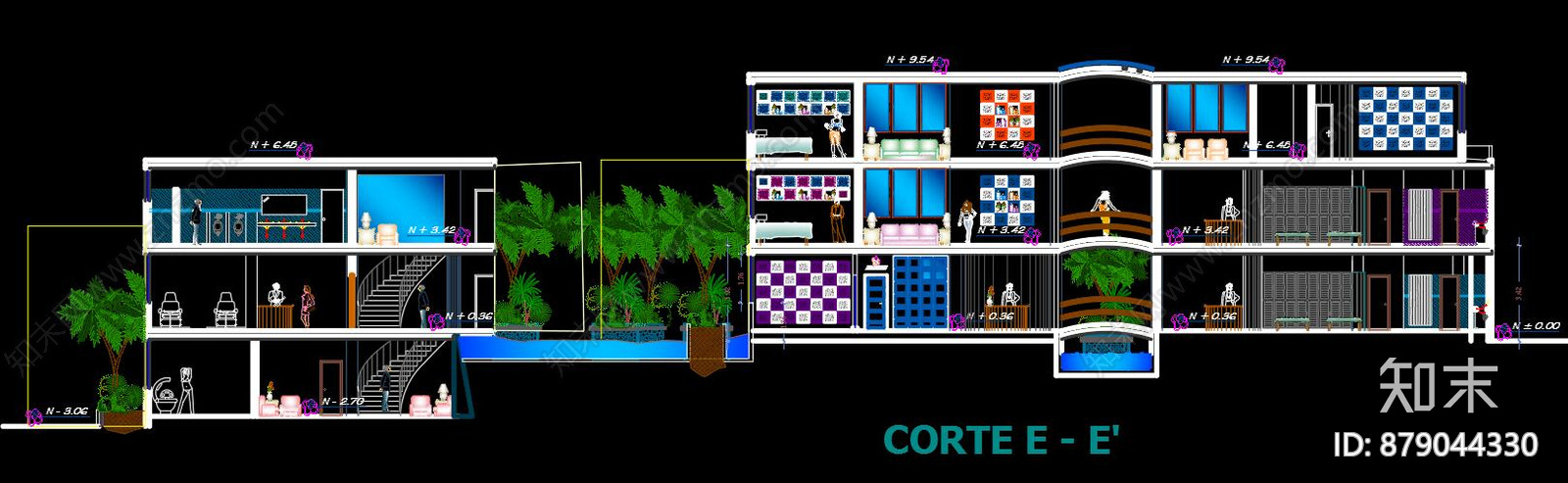 SPA会所CAD图库cad施工图下载【ID:879044330】