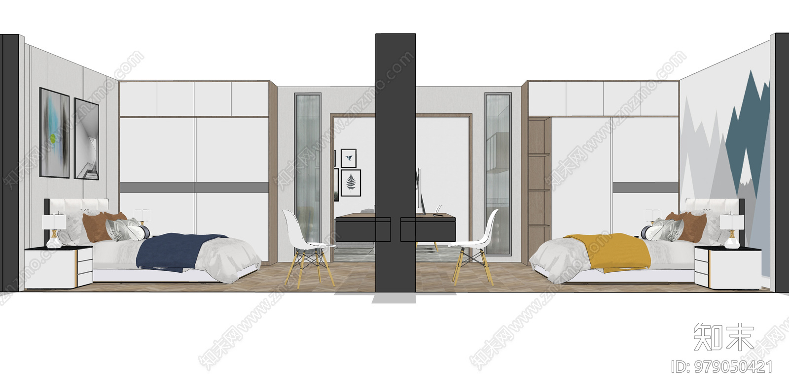 小户型住宅单身公寓cad施工图下载【ID:979050421】