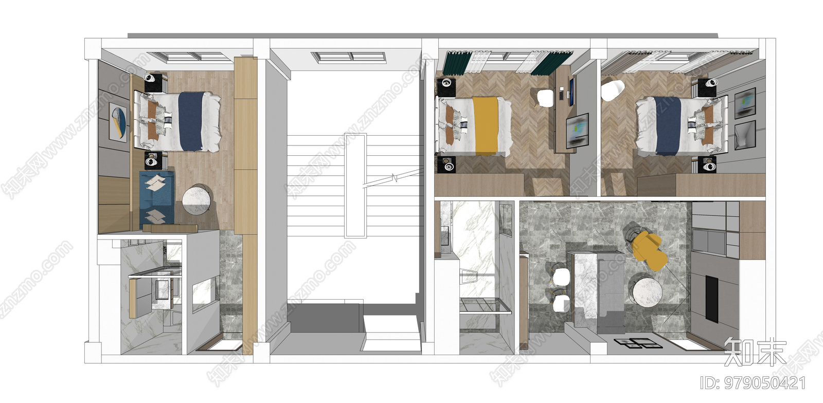 小户型住宅单身公寓cad施工图下载【ID:979050421】