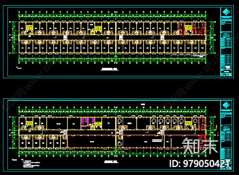 小户型住宅单身公寓cad施工图下载【ID:979050421】