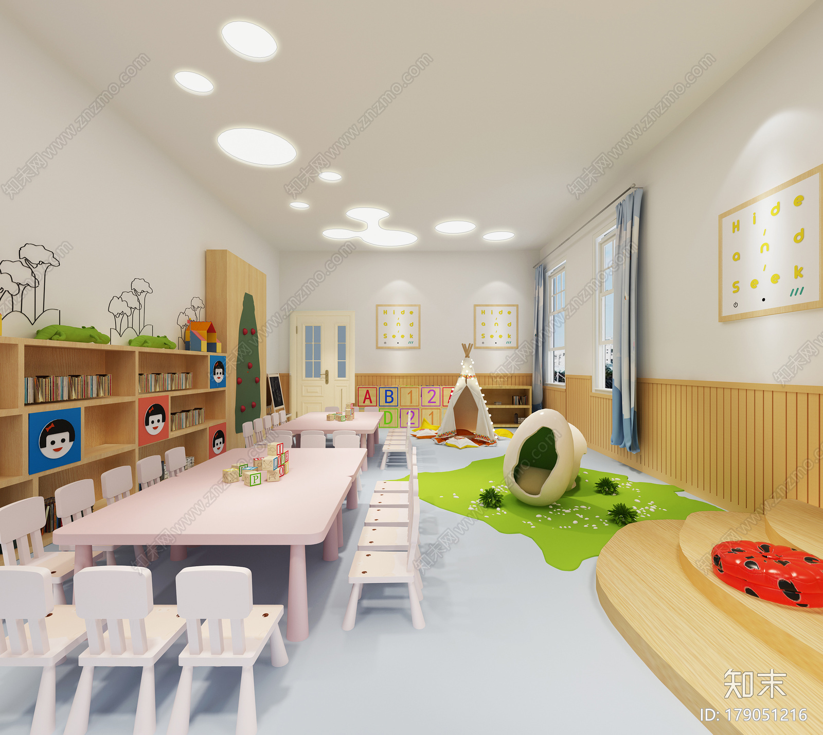 幼儿园室内设计方案活动班级会议室乐高班手工班兴趣班卫生间寝室舞蹈房收纳柜DIYcad施工图下载【ID:179051216】