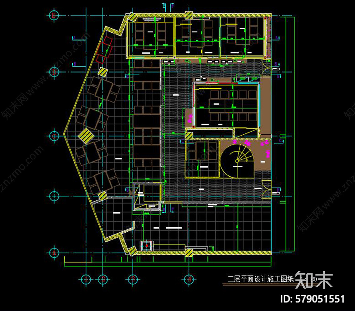 日式餐厅施工图下载【ID:579051551】