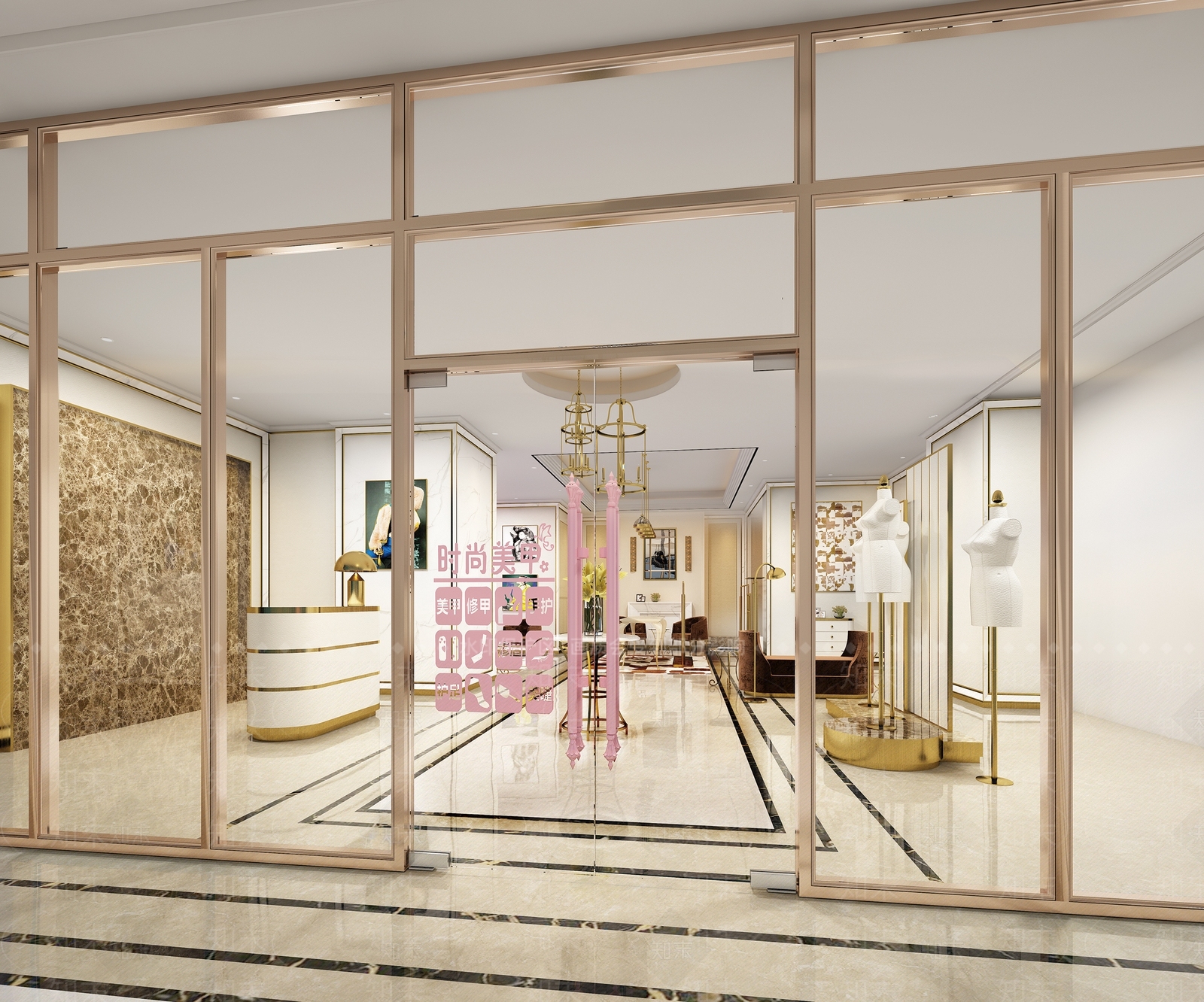 简欧商场玻璃门3D模型下载【ID:679052669】