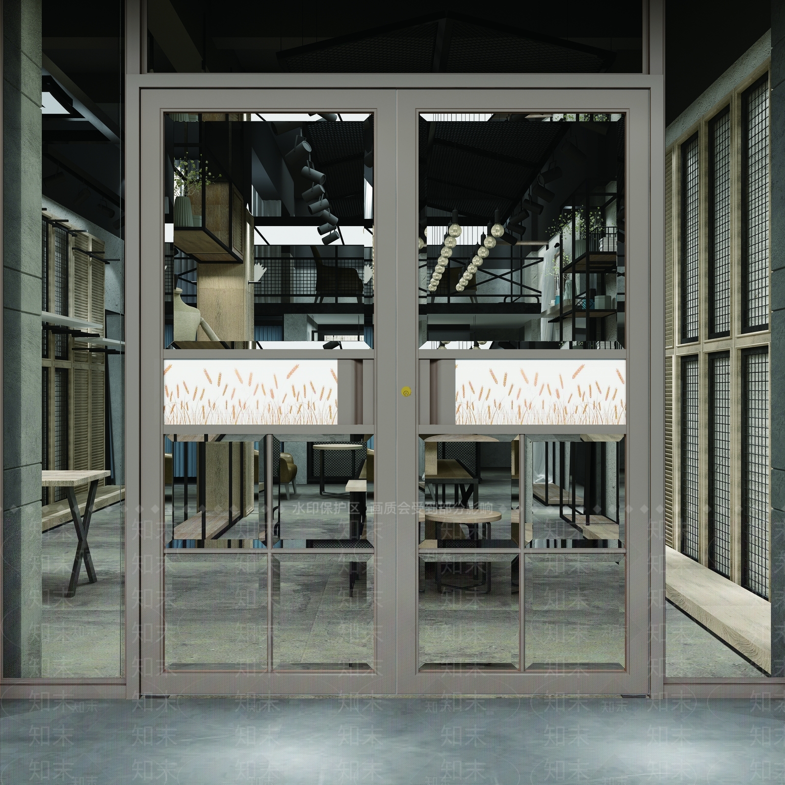 现代商场玻璃门3D模型下载【ID:679055695】