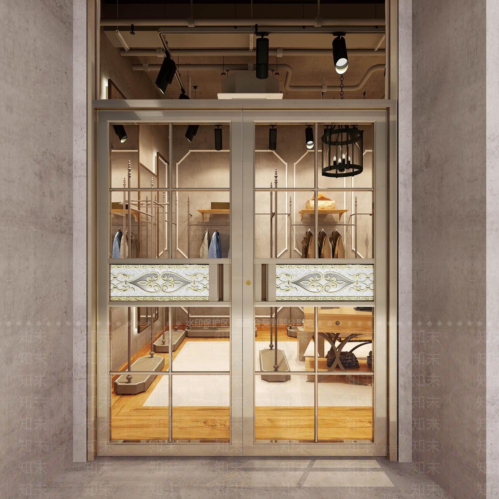 简欧商场玻璃门3D模型下载【ID:679056328】