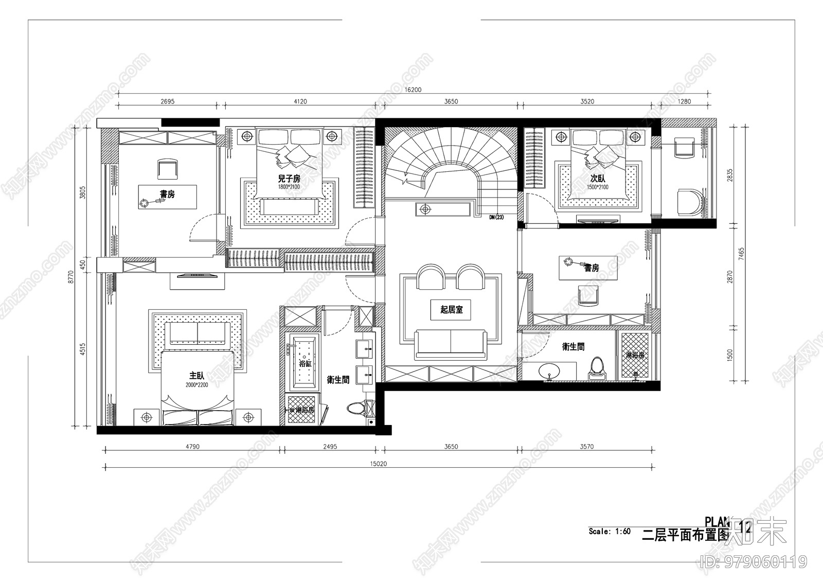 欧式室内设计cad施工图下载【ID:979060119】