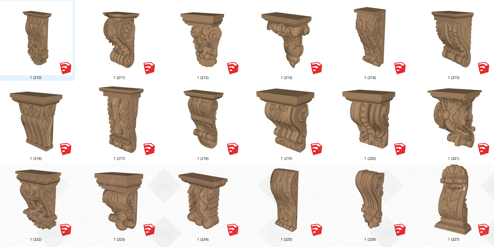 欧式构件SU模型下载【ID:479064859】