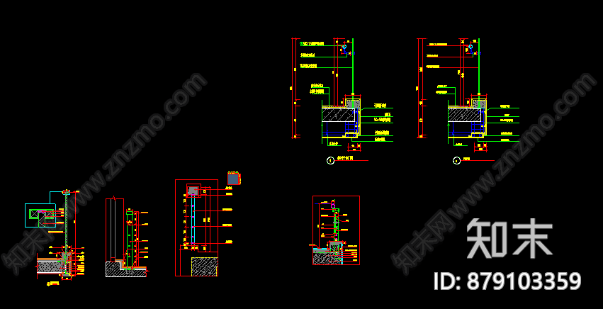 玻璃护栏cad施工图下载【ID:879103359】