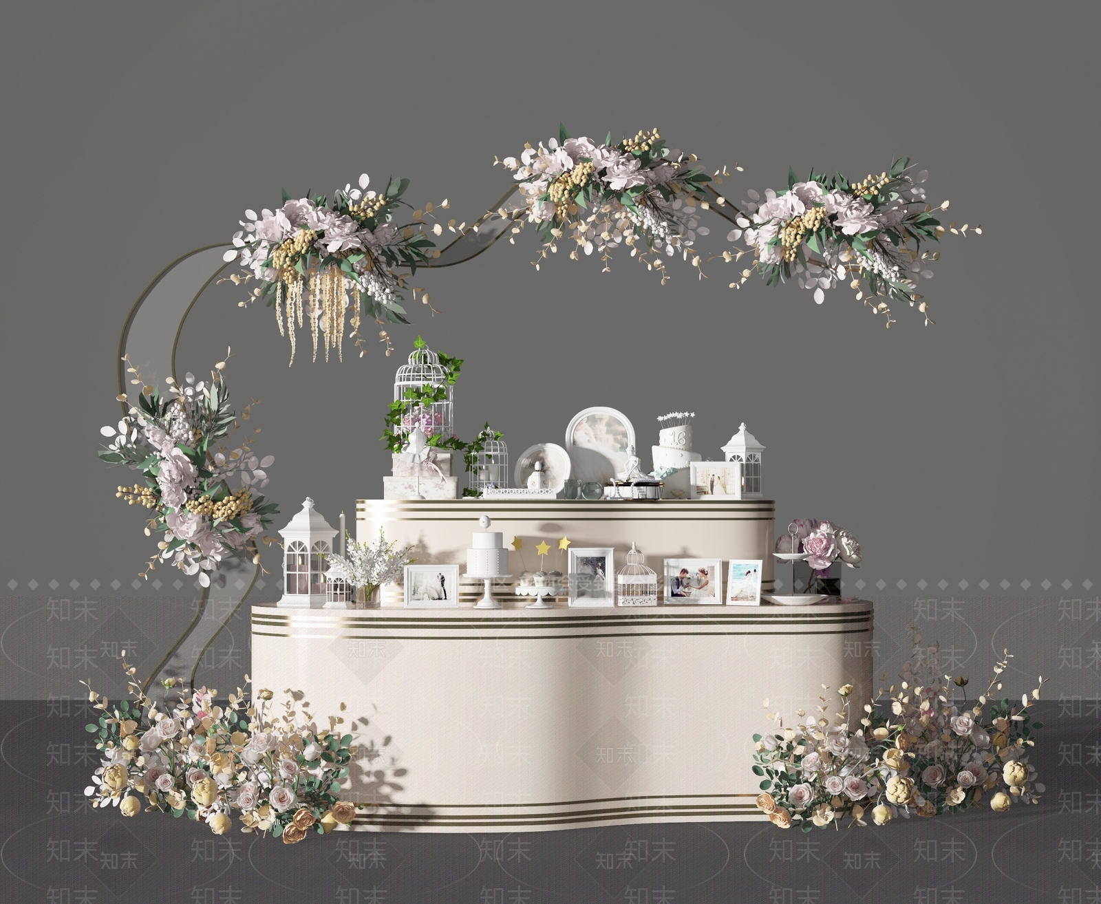 现代婚庆布置3D模型下载【ID:979109166】