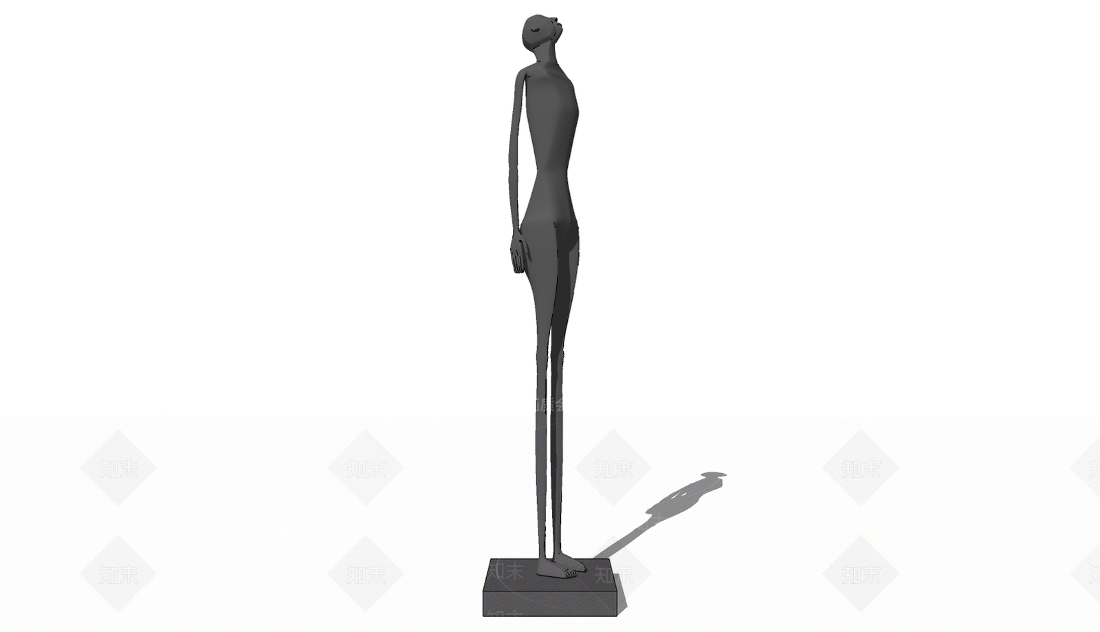 现代创意人像雕塑SU模型下载【ID:679115872】