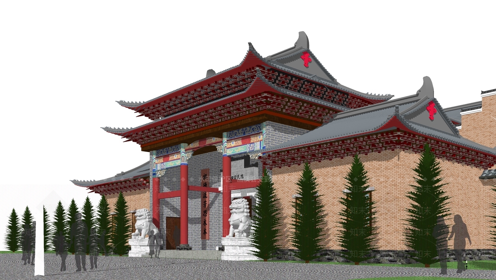 中式四合院SU模型下载【ID:379129218】