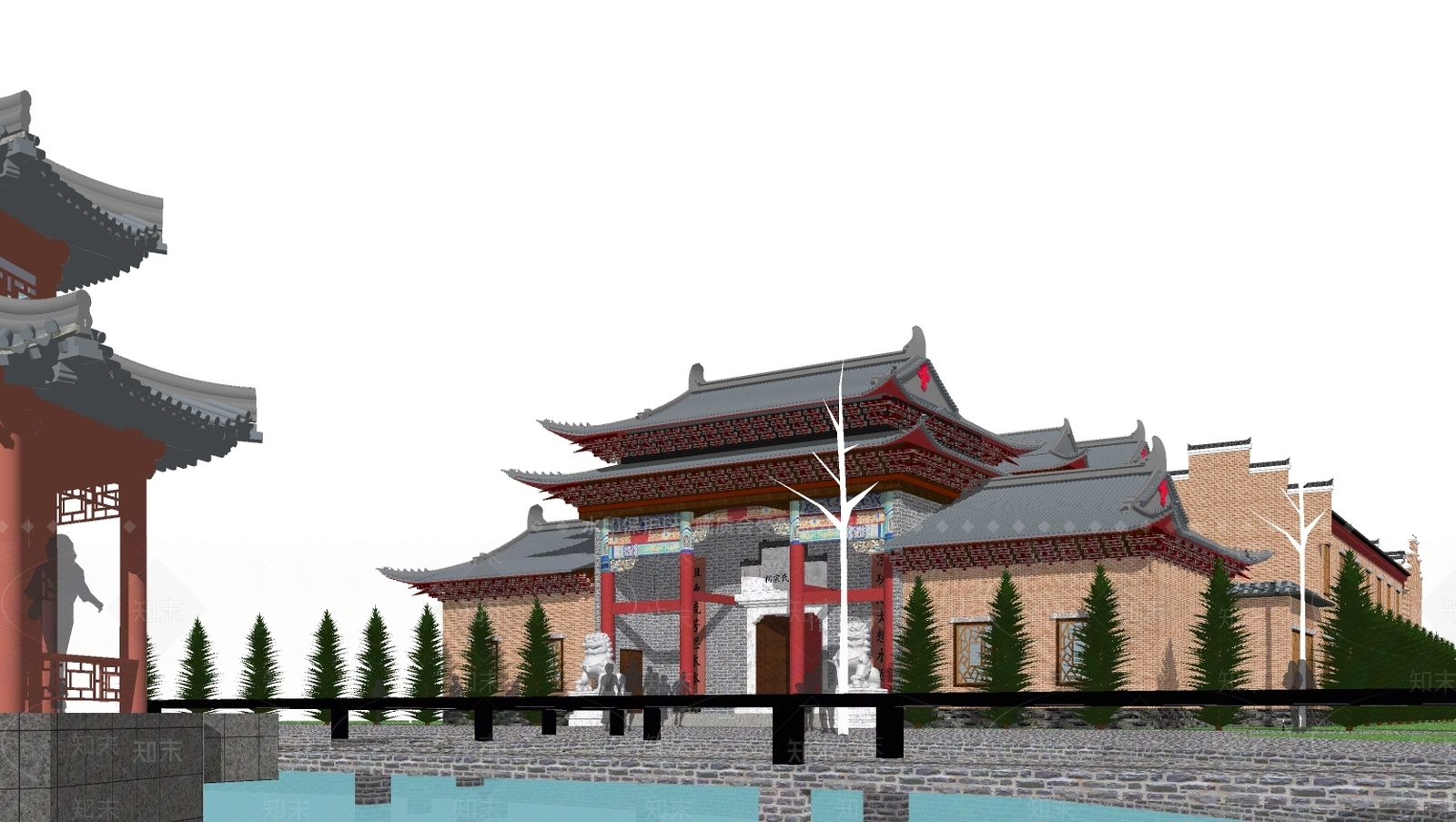 中式四合院SU模型下载【ID:379129218】