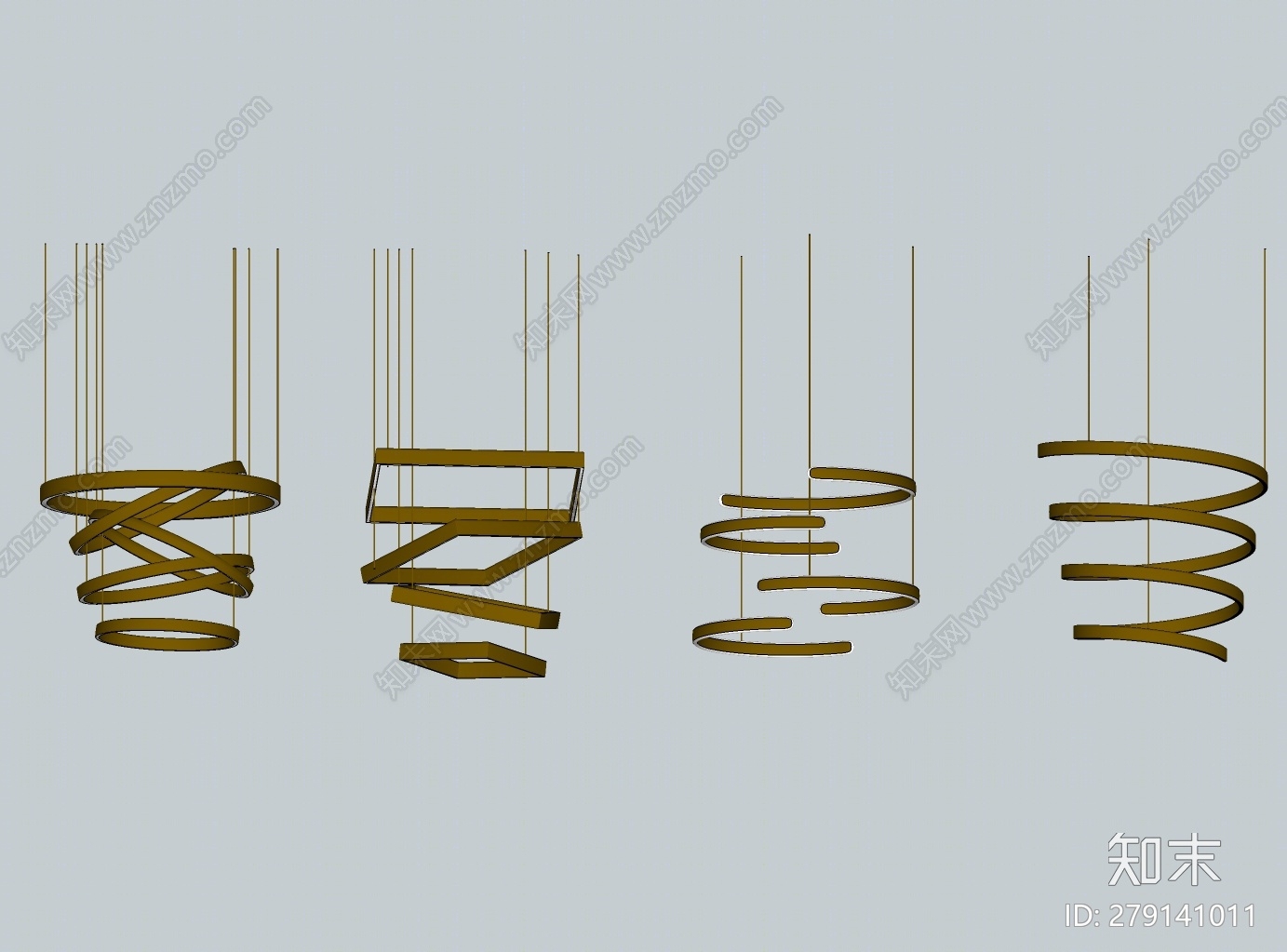 现代吊灯SU模型下载【ID:279141011】
