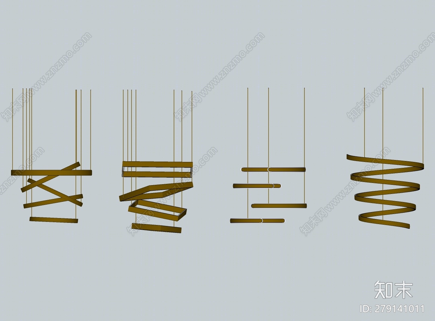 现代吊灯SU模型下载【ID:279141011】