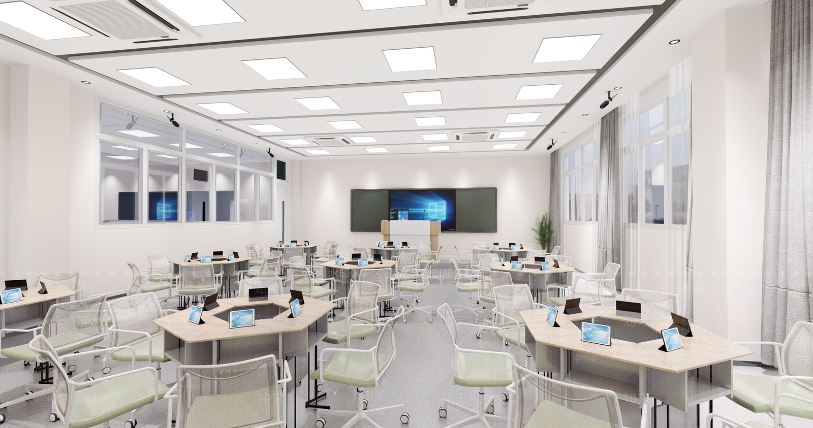 现代多媒体教室SU模型下载【ID:579280302】