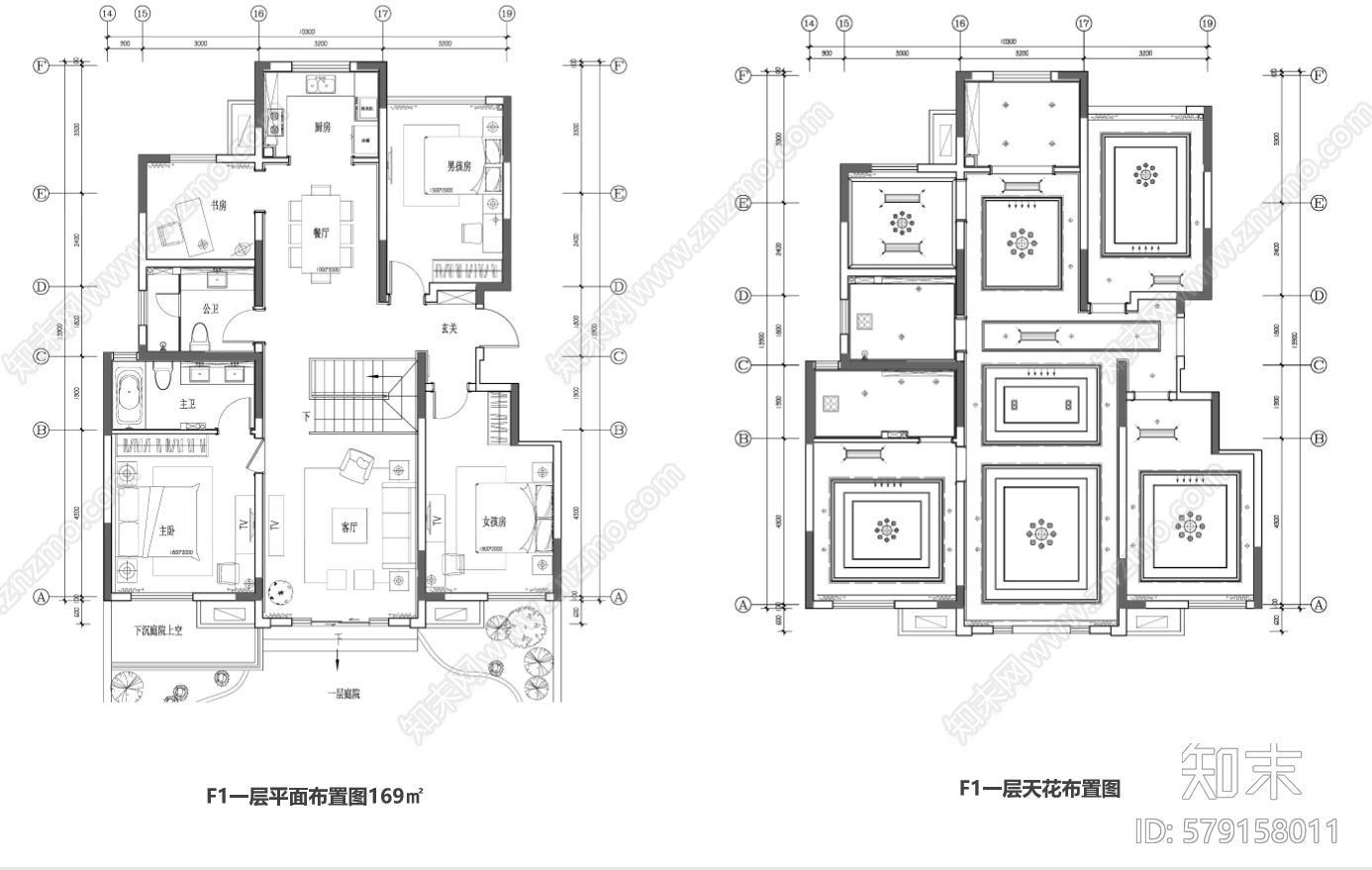 法式样板间cad施工图下载【ID:579158011】